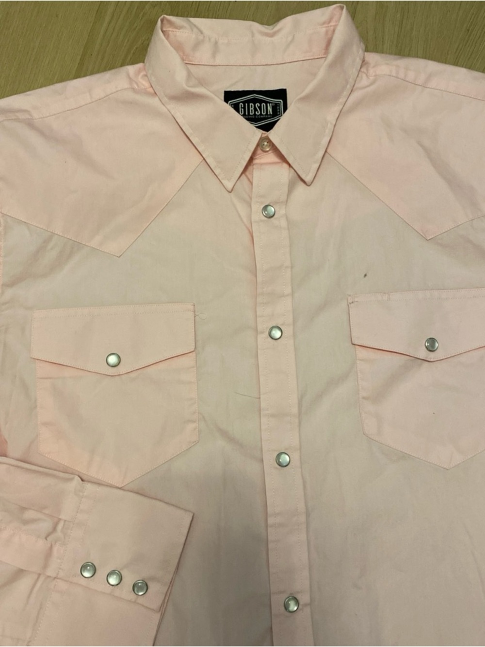 Gibson Trading Co Pearl Snap Pink Western Shirt Mens XXL Cowboy Rodeo